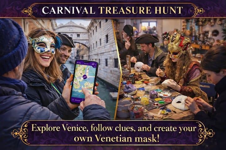 Venice Carnival Treasure Hunt and Mask Painting Workshop in St Marks Square