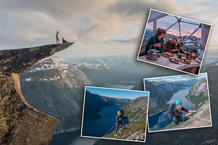 Trolltunga Via Ferrata Sky Ladder Sunset Adventure: Guided Climb & Glamping