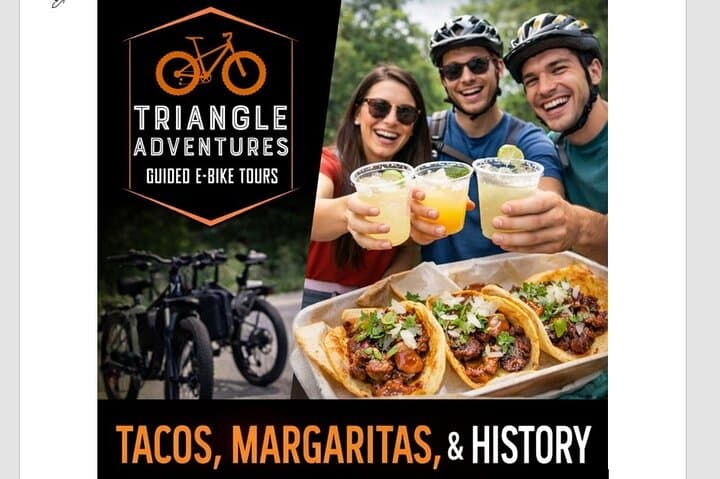 Raleigh E-Bike Tour: Tacos, Margaritas & Clayton History