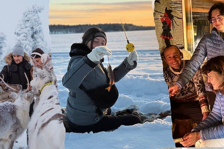 Reindeer Farm Visit & Ice Fishing near Levi: Day Experience with Lunch in Lapland