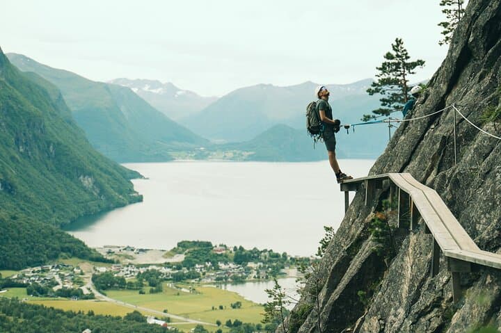 Romsdalsstigen Via Ferrata Introwall: Guided Intro Climb Above Åndalsnes