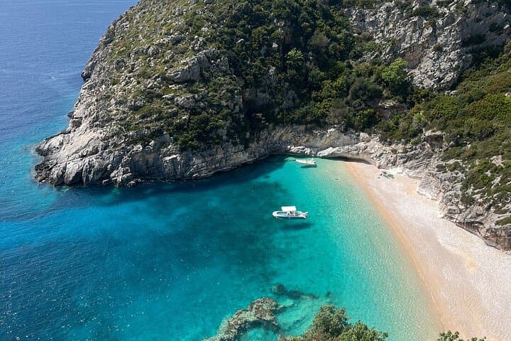 Dhermi Boat Tour to Grama Bay & Blue Gem Cave — Swim and Snorkel the Albanian Riviera