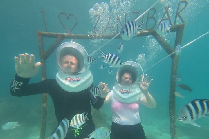 Zanzibar Underwater Sea Walk at Nungwi — Helmet Dive Among Coral and Tropical Fish photo 2
