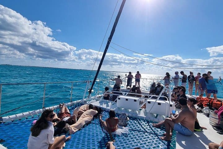 Sunset Catamaran to Isla Mujeres: Snorkel Reefs, Beach Club & Playa Norte photo 4