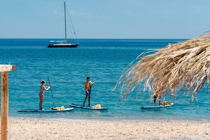 Rhodes Private SUP: Snorkel, Sea Caves & Picnic from Stegna
