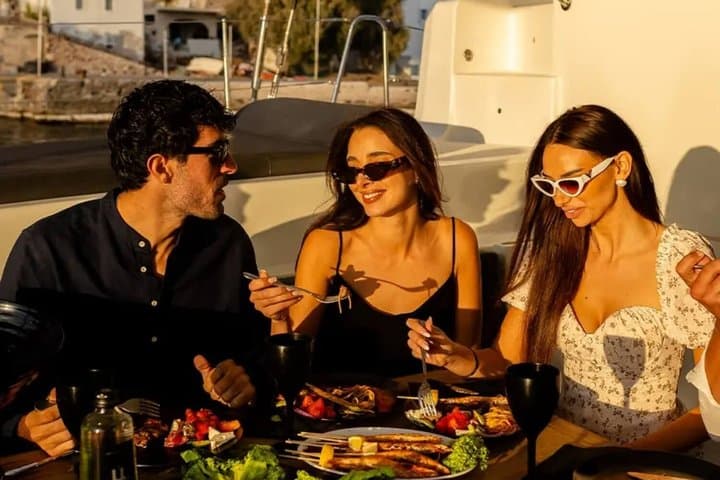 Santorini Catamaran Sunset Cruise: Dinner, Snorkeling & Hot Springs photo 5