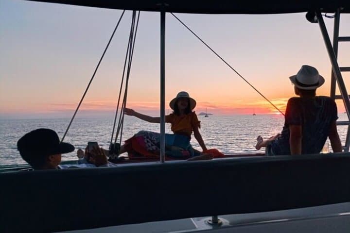 Santorini Catamaran Sunset Cruise: Dinner, Snorkeling & Hot Springs photo 2