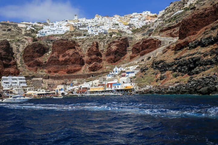 Catamaran Cruise Santorini: Snorkel Red Beach, Volcano & Hot Springs photo 5