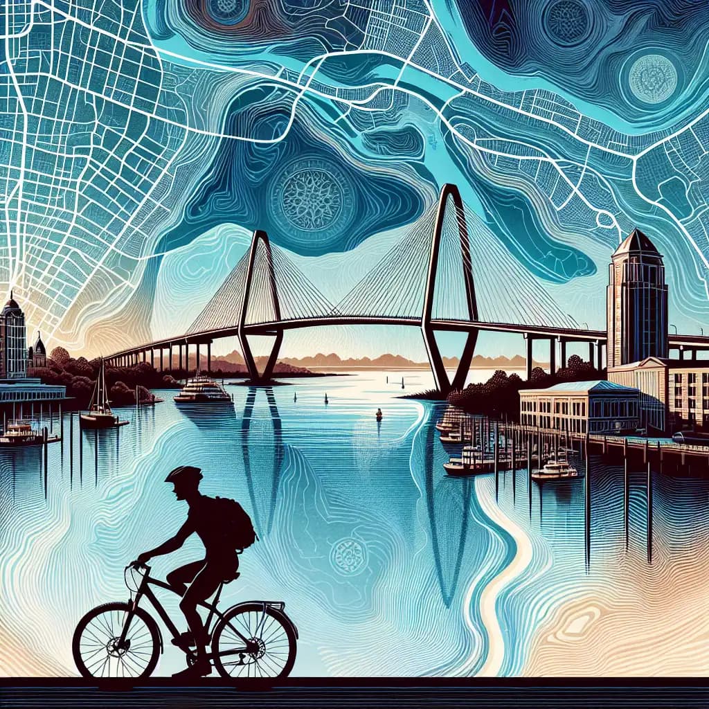 Biking Ravenel Bridge, Charleston, South Carolina