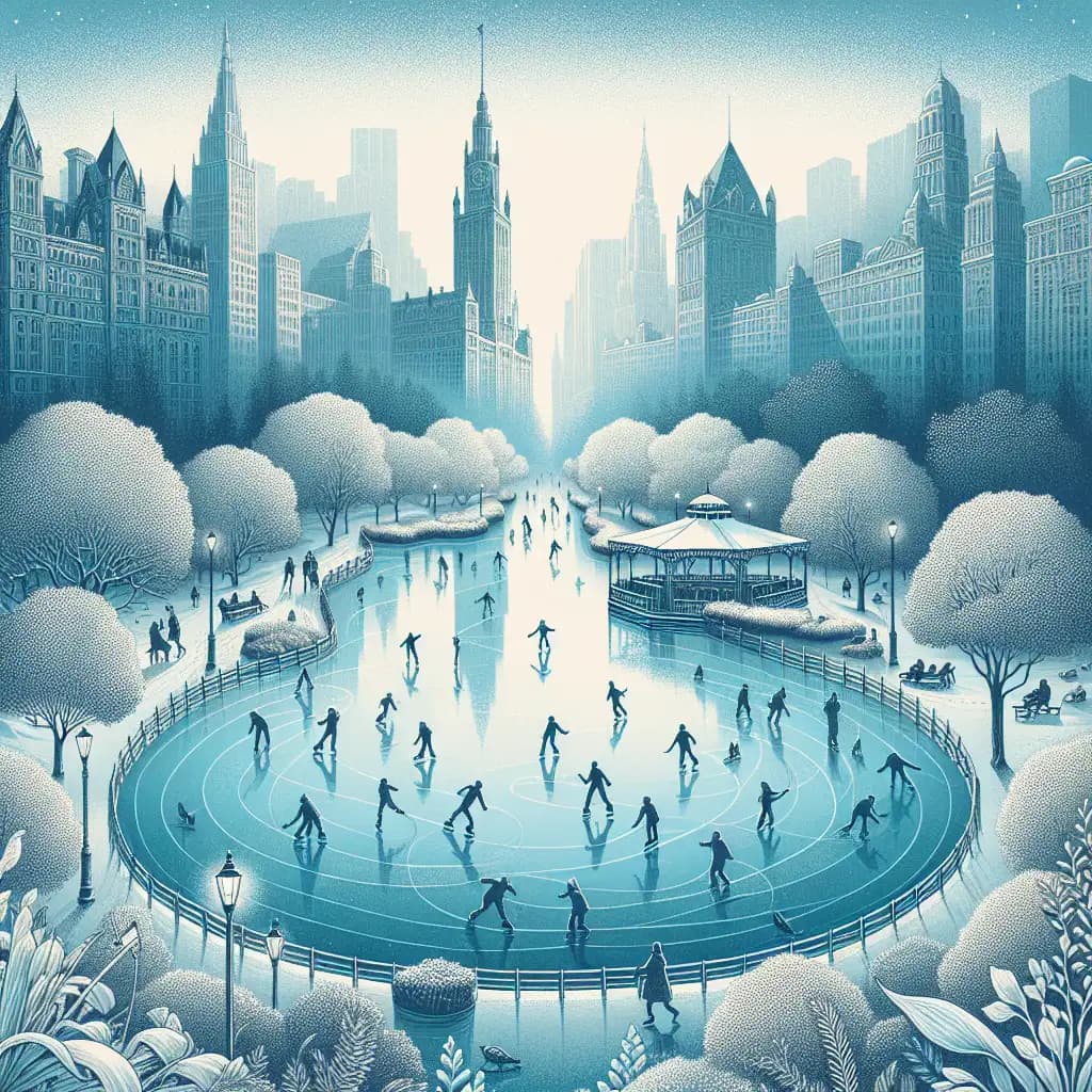 Ice Skating on Frog Pond in Boston Common