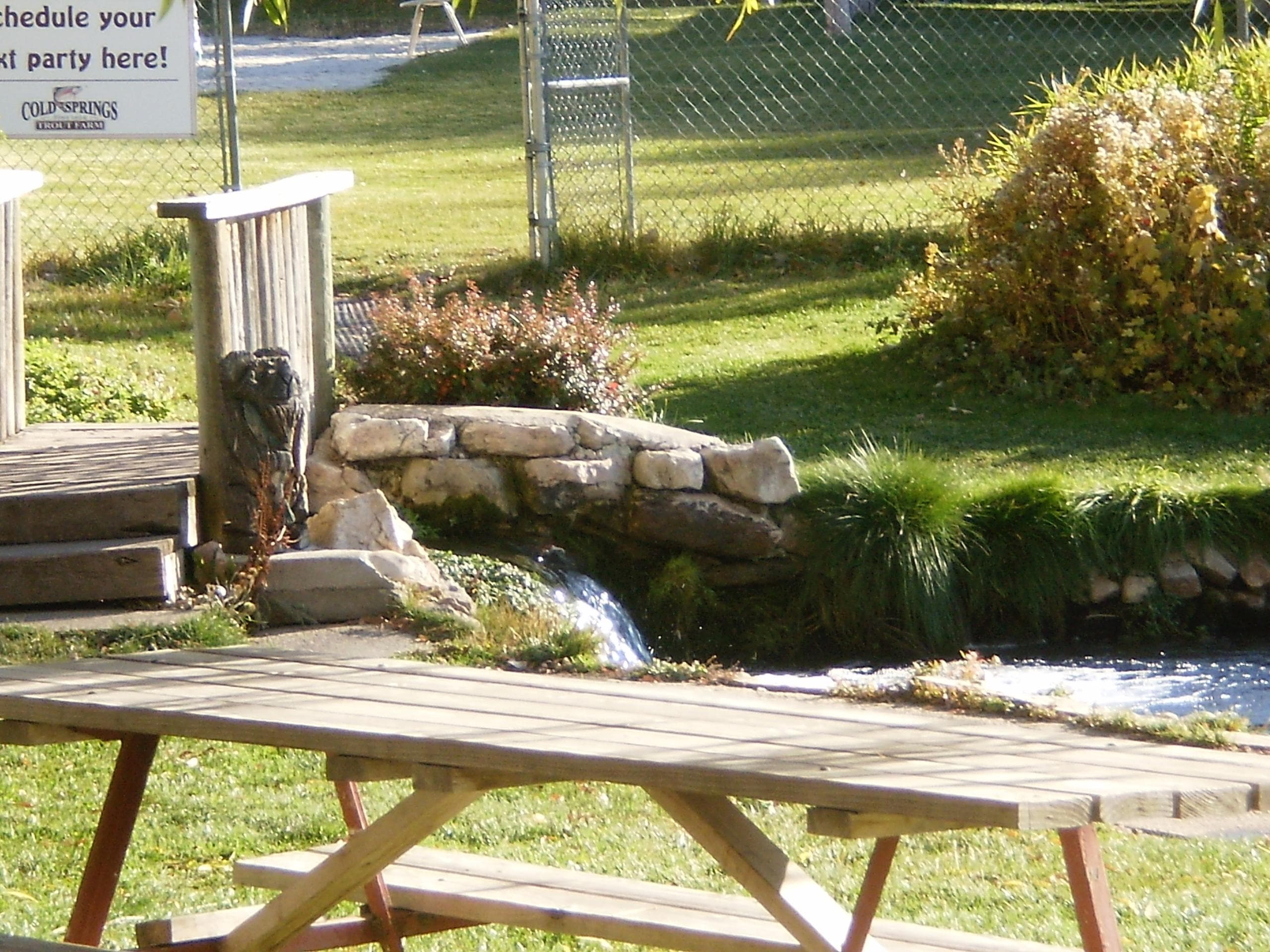 Table Rentals at Cold Springs Trout Farm in North Ogden