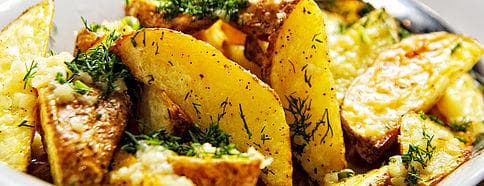 Seasoned roasted potato wedges, Knoxville food tour sampler