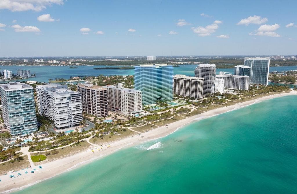 Miami Beach aerial coastline view for scenic plane tours