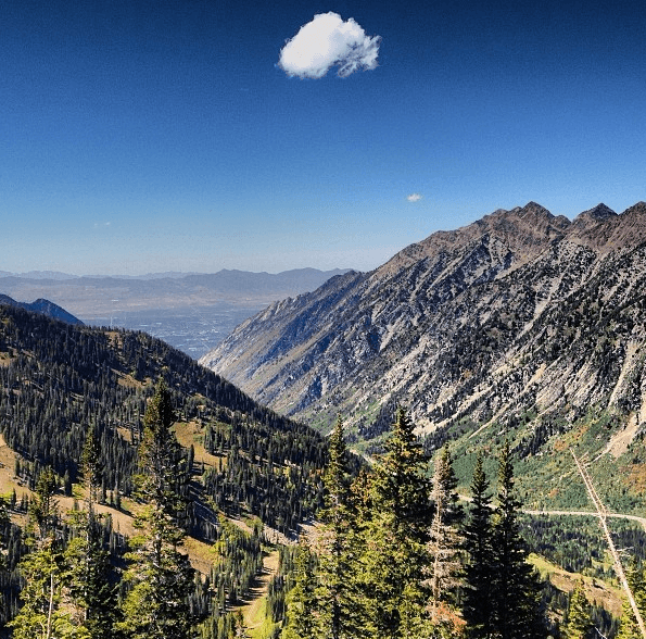Panoramic Park City mountain valley with hiking vistas