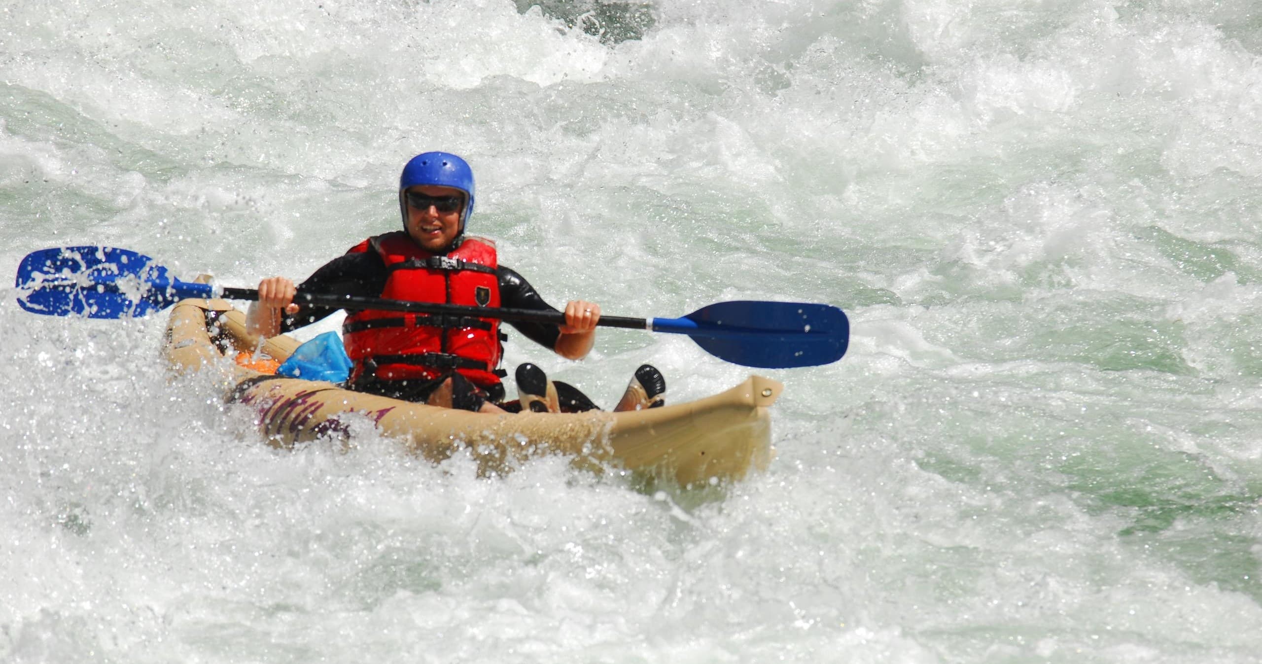 Inflatable Kayaking Class III Rapids in Northern California
