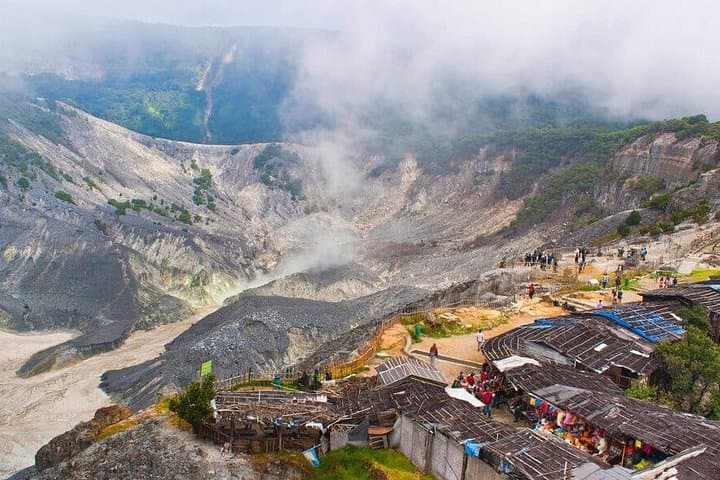 Day Trip to Tangkuban Parahu Volcano: Tea Plantations, Hot Springs & Fruit Markets