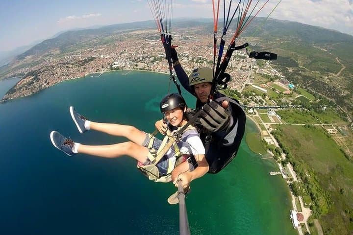 Paragliding Lake Ohrid: Tandem Flights from Cuba Libre Beach