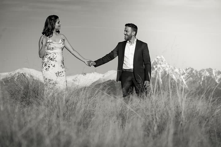 Queenstown Mountain & Lake Engagement Photoshoot — Private 4WD Land Rover Experience