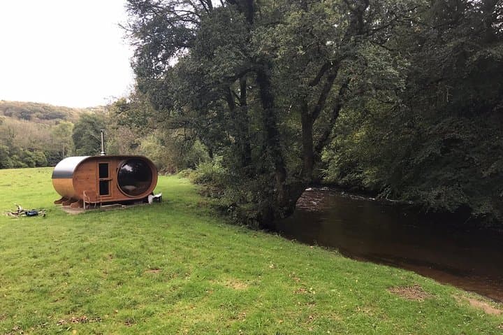 Forest Wood-Fired Sauna and Cold-Water River Swim on the River Avon, Devon photo 4