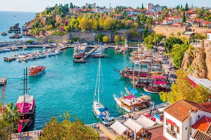 Antalya Day Trip from Side: Kaleiçi Old Town & Lower Düden Waterfall