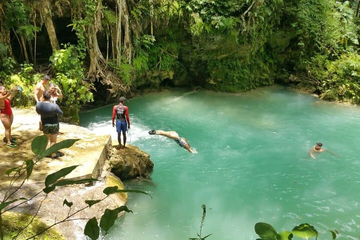 Blue Hole and Dunn's River Combo: Ocho Rios Waterfall Adventure from Montego Bay