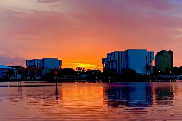 Destin Sunset Pontoon Cruise: Private Eco Tour to Crab Island & Norriego Point