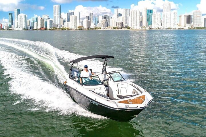 Private Miami Biscayne Bay Yacht Experience with Captain — Sandbar, Dolphins & Skyline