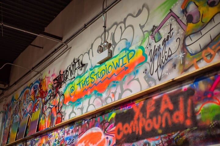BYOB Spray Paint & Sip in Chicago Uptown — Studio W.I.P. Urban Art Workshop photo 4