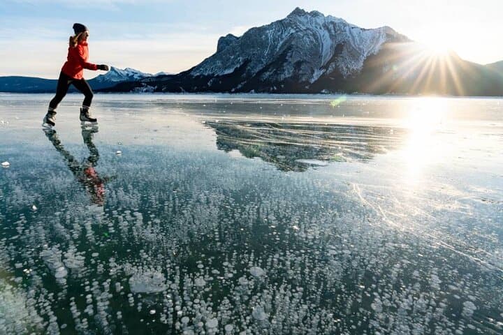 Icefields Parkway Winter Day Trip: Abraham Lake Ice Bubbles & Peyto Viewpoint