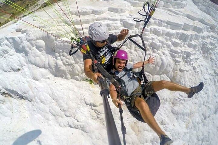 Soar Over Pamukkale: Tandem Paragliding Above the White Cliffs photo 2