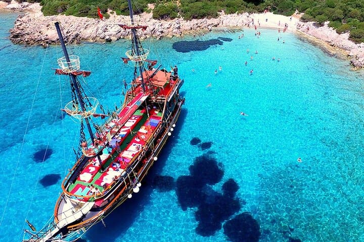 Bodrum Pirate Boat Trip: Black Island, Aquarium Bay & Aegean Day Cruise photo 1