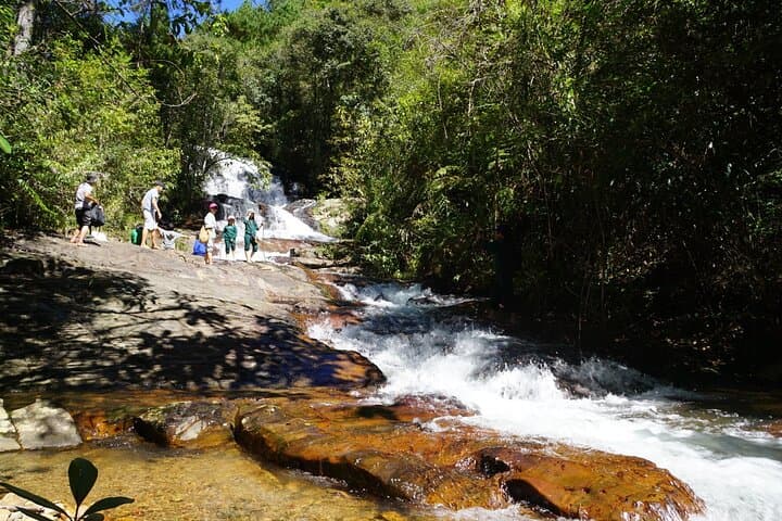 Da Lat Hidden Waterfall & Sturgeon Farm Trek with Dog Guides