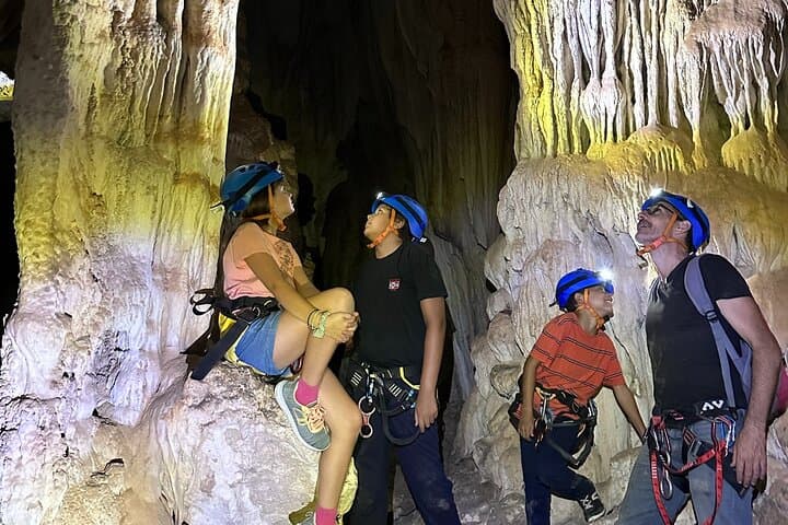 Rappelling into Cova Fosca: 4-Hour Caving Adventure in Sierra de Segària