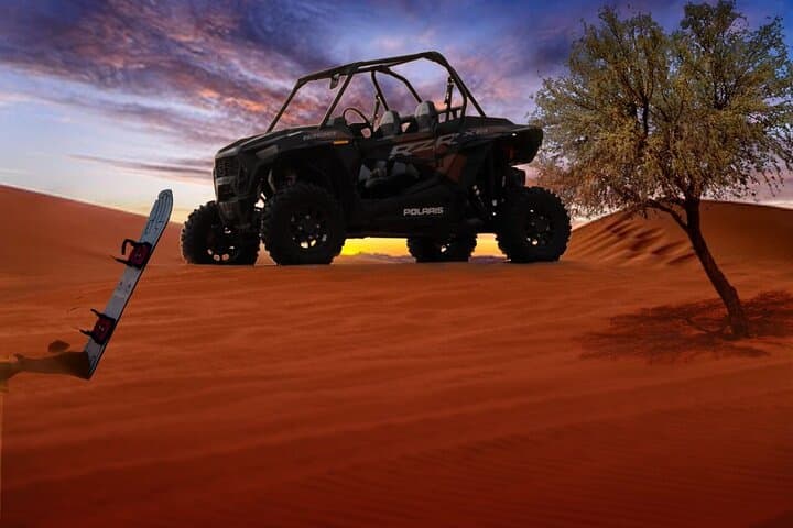 Dubai Polaris 1000CC Desert Buggy Ride with Camel Trek and Sand Skiing
