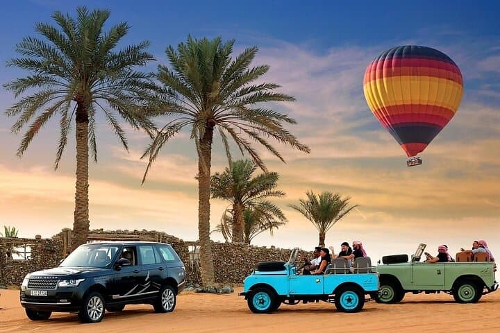 Dubai Desert Hot Air Balloon with Camel & Vintage Car Experience