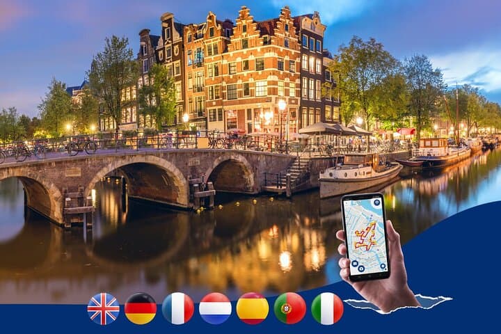 Amsterdam Center Self-Guided City Walk Audio Guide (7 Languages)