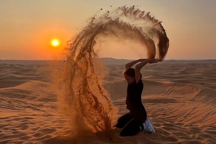 Dubai Private 4-Hour Evening Desert Safari — Dune Bashing, Sandboarding & Camel Ride