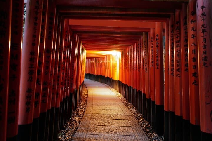 Night Walk Through Fushimi Inari: Torii Gates at Twilight