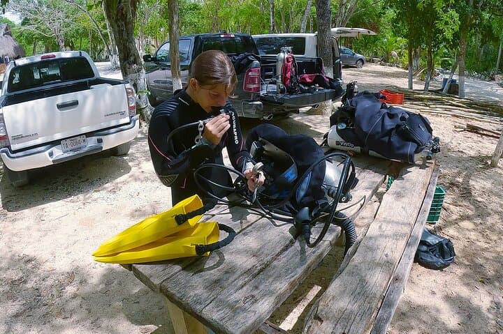 Dos Ojos Cenote Guided Scuba Diving — Two Cavern Line Dives in Quintana Roo
