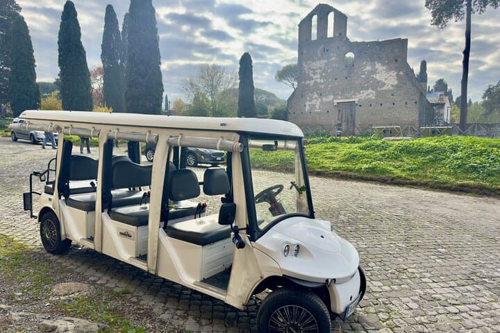 Appian Way & Catacombs Private Golf Cart Tour — Explore Rome’s Ancient Road by Electric Cart