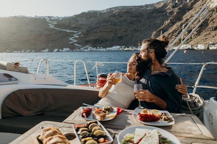 Private Santorini Sunset Sailing Volcano Tour with Dinner & Hot Springs photo 5
