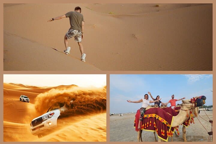 Doha Desert Safari — Dune Bashing, Camel Ride, Sandboarding & Inland Sea Tour