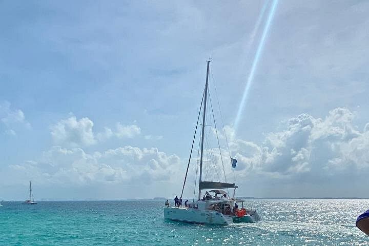 Luxury Catamaran to Isla Mujeres: Snorkel El Meco, Open Bar & Lunch photo 1
