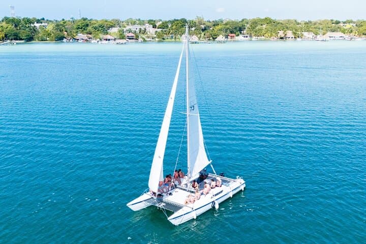 Private Catamaran Tour on Bacalar Lagoon — Luxury Sailing & Cenote Stops photo 3