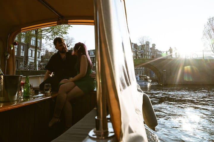 Amsterdam Private Romantic Night Canal Cruise with Prosecco & Snacks photo 3