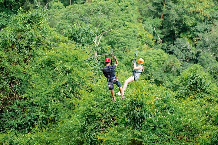 Koh Samui Jungle Zipline & Tree Bridge Cafe — Zipline with Waterfall Views photo 2