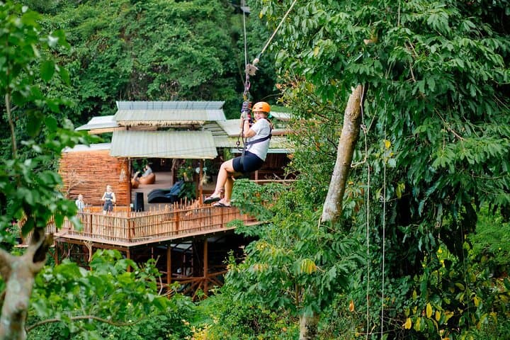 Koh Samui Jungle Zipline & Tree Bridge Cafe — Zipline with Waterfall Views photo 3
