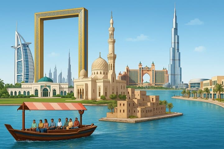 Dubai City Essentials: Half-Day Tour of Creek Abra, Palm Views & Iconic Landmarks