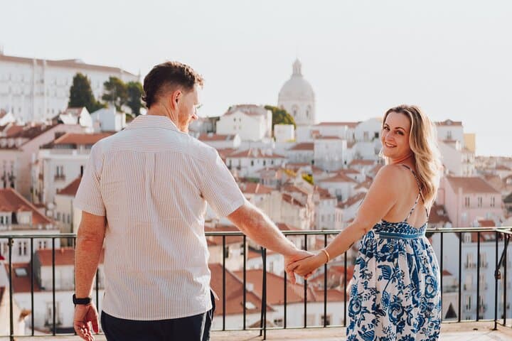 Lisbon Private Photoshoot: Alfama Viewpoint to Praça do Comércio Portrait Session