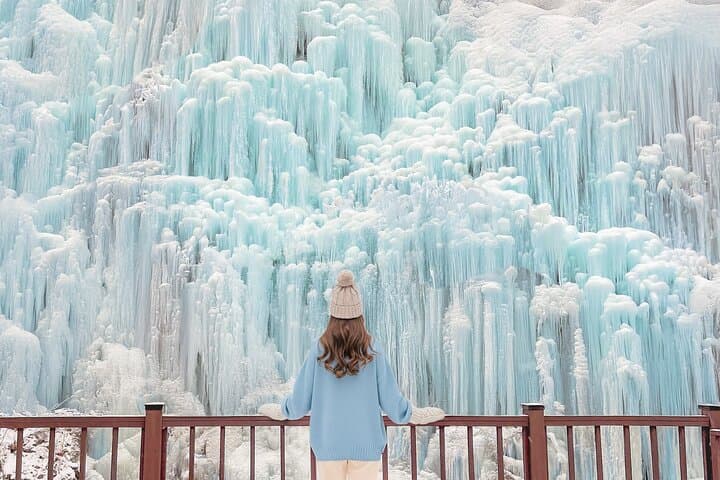 Seoul Day Trip: Eobi Ice Valley, Nami Island & Hanbok Experience (Rail Bike or Strawberry Option)